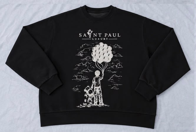 Saint Paul Luxury, the Legacy Sweatshirt in black